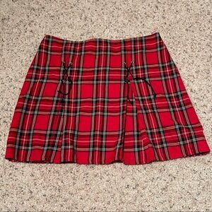WOMENS PLAID RED SKIRT PUNK ROCK STYLE